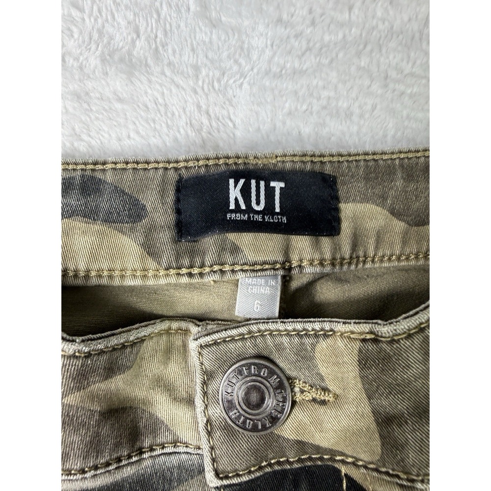 Kut From The Kloth Ashton Camo Barrel Leg Pant Size 6 High Rise Cotton Blend - Picture 6 of 11